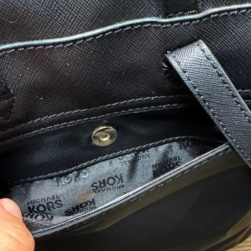 Michael Kors Black Backpack with Gold Details